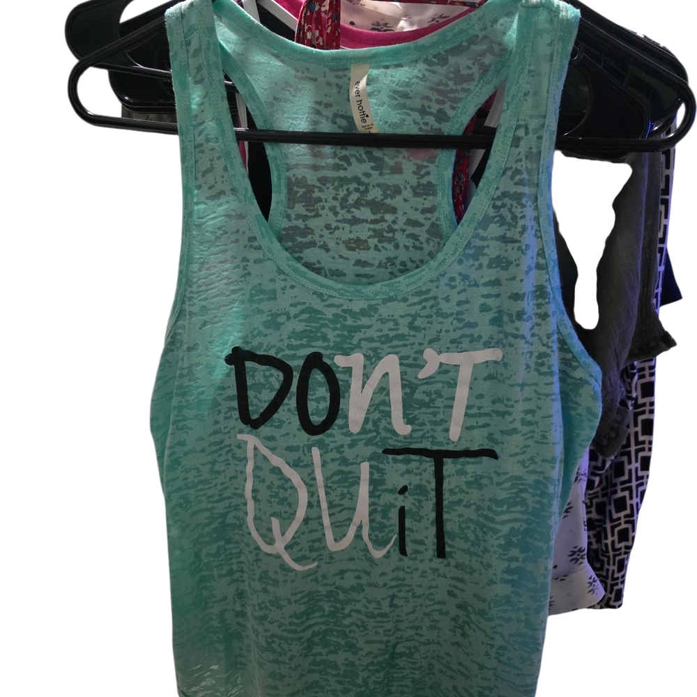 Ever Hottie Women's Mint Graphic Racerback Tank Top - DON'T QUIT